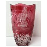Bohemian Czech Ruby Cut To Clear Vase 8ï¿½
