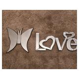 Mirrored Butterfly & Love Wall Decor Panels