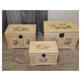 3 Matching Wooden Trunks