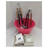 2 Thermostats, Grill Tongs, Paper Towel Holder &