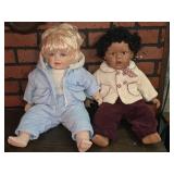 2 Porcelain Dolls 22' tall