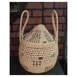 Handwoven Straw Basket 14'W 21'H