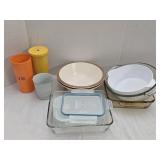 Clear Glass Casserole Dishs, Stoneware Bowls &