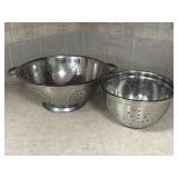 2 Stainless Colanders