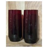 2 Ruby Red Water Tumblers 6ï¿½