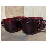 4 Ruby Red Cups