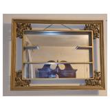Gold Framed Shadowbox Mirrored Shelf 34ï¿½'W 24ï¿½'H