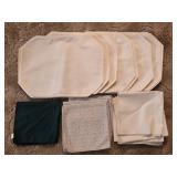 10 White Placemats & 10 Assorted Napkins