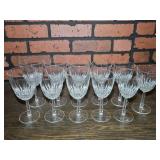 11 Clear Crystal Stemmed Wine Glasses