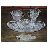 Assorted Clear Cut Glass Tableware (Dish Has