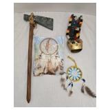 Tomahawk,  Dreamcatchers & Handpainted Brass Bell