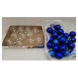 Blue & Clear Glass Ornaments