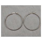 .925 Sterling Silver 1ï¿½' Hoop Earrings