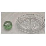 Vintage Fostoria American Divided Dish & Bubble