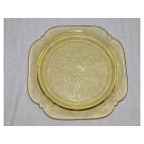 Federal Glass Madrid Amber Square Plate 10ï¿½'