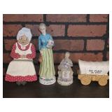 Wooden Shelf Sitter Grandma, Porcelain Grandma