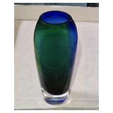 Heavy Cobalt Blue & Green Vase 8' tall