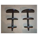 2 Wooden 3-Tier Half-Moon Shelves 10'W 16'H