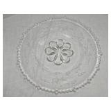 Paden City Clear Glass Cake Plate 15' wide
