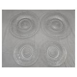 4 Gibson Royal Crest Clear Glass Plates 7' & 10'