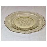 6 Federal Glass Patrician Amber Yellow 6ï¿½' Plates