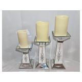 3 Paneled Mirror Candleholders 8ï¿½', 11' & 13'