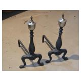 Pair of Wrought Iron Andirons