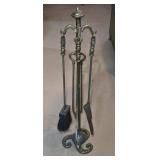 Vintage Brass & Iron Fireplace Poker Set