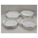 4 Corningware Casserole Dishes