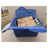 Blue Tub of Christmas Supplies
