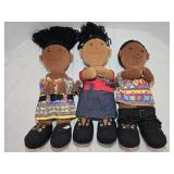 3 African Plush Dolls 15' tall