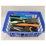 Assorted Hair Brushes, Scissors & more