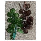 2 Bundles Blown Glass Grapes