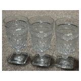 3 Indiana Glass Cape Cod Water Goblets 6 1/2ï¿½