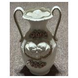 Antique English Victorian Ceramic Floral Vase and