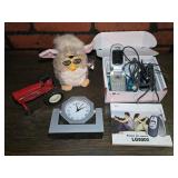 Furby, LG Flip Phone, Clock & Metal Toy Tractor