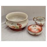 Vintage Porcelain Serving Bowl, Pitcher & Covered