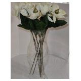 Large Clear Cut Glass Hurricane Shade w/