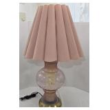 Hollywood Regency Style Pink & Frosted Glass