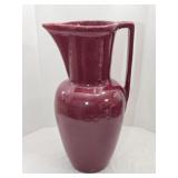 Large Burgandy Ceramic Pitcher Vase 21'Hq