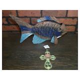 Metal Fish & Wrought Iron Cross