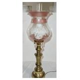 Vintage Brass Hurricane Parlor Lamp 30' tall