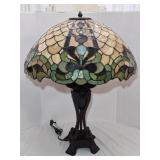 Vintage Tiffany Style Stained Glass Table Lamp