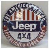 (E) Metal Jeep 4X4 Button Sign 15.5ï¿½