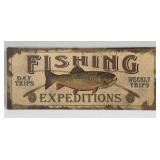 (E) Metal Sign Fishing Expeditions 12ï¿½ X 5ï¿½