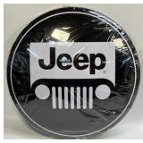 (E) Metal Jeep 4X4 Button Sign 15.5ï¿½ Black