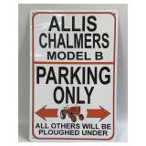 (E) Metal Sign Allis Chalmers Model B Parking 8ï¿½