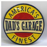 (E) Metal Sign Dadï¿½s Garage 12ï¿½