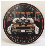 (E) Metal Sign American Muscle 12ï¿½