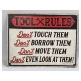 (E) Metal Sign Tool Rules 10ï¿½ X 13ï¿½